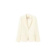 Twinset Flytande Crepe Blazer Vanilj Beige, Dam