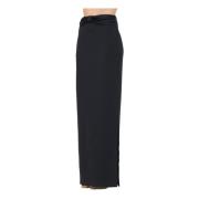 Elisabetta Franchi Svart Lång Elegant Kjol Black, Dam