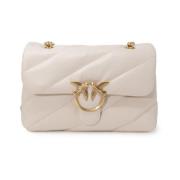 Pinko Elegant Läderhandväska White, Dam