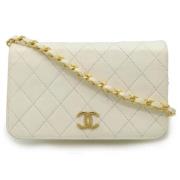 Chanel Vintage Pre-owned Laeder axelremsvskor White, Dam