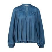 Ulla Johnson Satinblus Freja med eleganta detaljer Blue, Dam