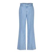 Marc Cain High-Waist Wide-Leg Jeans Blue, Dam