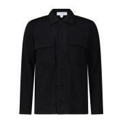 Lardini Ull Overshirt med Skjortkrage Black, Herr