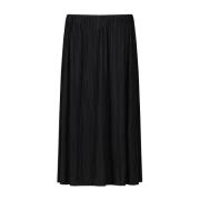 Samsøe Samsøe Pleated Midi Skirt Black, Dam