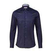 Stenströms Bomull Slim-Fit Skjorta med Button-Down Krage Blue, Herr