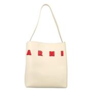 Marni Liten Logo Museo Stiligt Design Beige, Dam