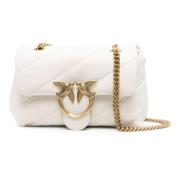 Pinko Antikguld Love Puff Mini Väska White, Dam