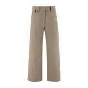 Brunello Cucinelli Elegant Cropped Byxor med Jewel Broderi Brown, Dam