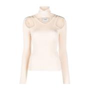 Coperni Beige Stickad Tröja Casual Sweater Beige, Dam