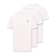 Moncler Ekologisk Bomull Logo Patch T-shirt White, Herr