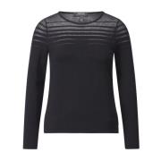 Marc Cain Mesh Långärmad Tröja Black, Dam