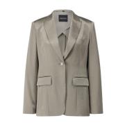 Marc Cain Satin Blazer med Elegant Design Green, Dam