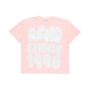 Acne Studios Stilren grafisk tryck T-shirt Pink, Dam