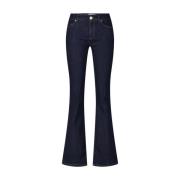 Cambio Flared Denim Jeans Blue, Dam