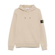 Stone Island Kompass Sweatshirt med Ecru Huva Beige, Herr