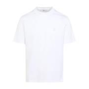 Brunello Cucinelli Vit Bomull T-shirt med GRE Logo White, Herr