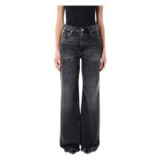 Haikure Flared Jeans Black, Dam