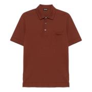 Ermenegildo Zegna Bomull Polo Skjorta 3 Knappar Italien Red, Herr