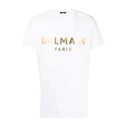 Balmain Stilren T-shirt i svart White, Herr