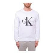 Calvin Klein Stiligt Fleece Sweatshirt White, Herr