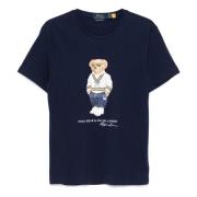 Polo Ralph Lauren Broderad 'Polo Bear' Bomull T-shirt Blue, Herr