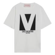 Valentino Garavani Kortärmad rund hals T-shirt White, Dam