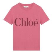 Chloé Kortärmad rund hals T-shirt Pink, Dam