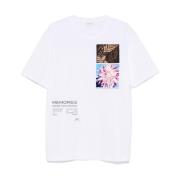 Dries Van Noten Grafiskt Tryck Vit Bomull T-shirt White, Herr