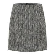 Kaffe Svart & Vit Boucle Kjol Gray, Dam