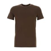 Tom Ford Stretch Bomullsblandning Brun T-shirt Brown, Herr