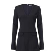 Patrizia Pepe Blazer-stil Mini Klänning med Shorts Black, Dam