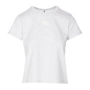 Alexander Wang Grå Logo T-shirt Crewneck Crop Modell Gray, Dam