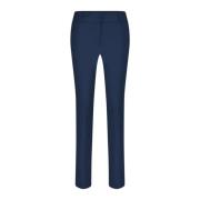 Patrizia Pepe Slim Fit Byxor Elastiskt Tyg Normal Midja Blue, Dam