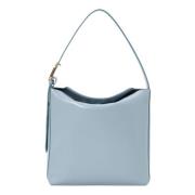 Twinset Ljusblå läder hobo väska Blue, Dam