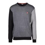 U.s. Polo Assn. Stilren Stickad Tröja Gray, Herr