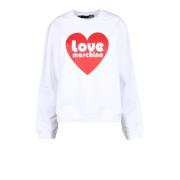 Love Moschino Bomull Stickad Tröja White, Dam