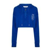 Golden Goose Blue Journey Cropped Zip Up Hoodie Blue, Dam