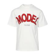 Philippe Model Vit Vattentryck Bomull T-shirt White, Herr