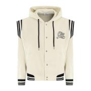 Off White Varsity Fleece Hoodie White, Herr