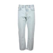 Off White Bomulls Jeans Blue, Dam