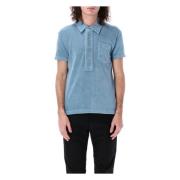 Tom Ford Lyx Toweling Polo Shirt Blue, Herr