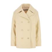 Jil Sander Pastel Pink Wool Coat Yellow, Dam