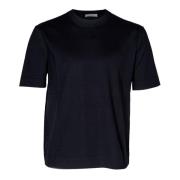 Paolo Pecora Klassisk Crewneck Bomull T-shirt Lättvikt Black, Herr