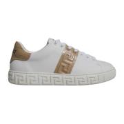 Versace Greca Print Låga Sneakers Vit White, Herr