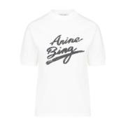 Anine Bing Signatur Ivory Tee White, Dam