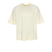 Jacquemus Raglanärm Logo Print T-shirt Beige, Herr