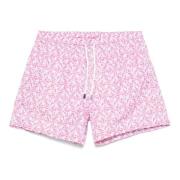 Fedeli Polyester Badshorts med Elastiskt Bälte Pink, Herr