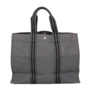 Hermès Vintage Pre-owned Canvas handvskor Gray, Dam