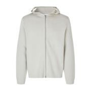 Samsøe Samsøe Bomulls Hoodie med Dragkedja Gray, Herr