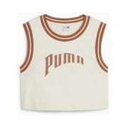 PUMA Grafisk Cropped Tee Tröja White, Dam